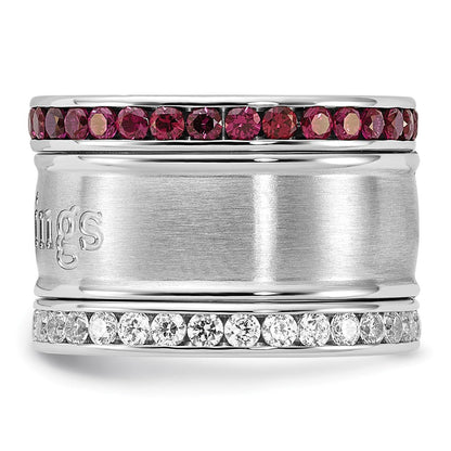 Edelstahl Nhl Detroit Rot Flügel Kristall Dreifach Ring Set