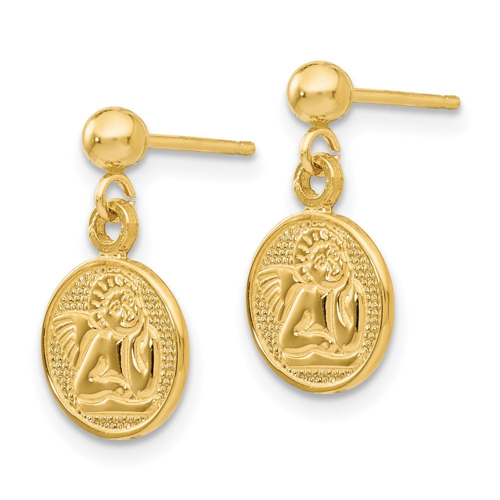 14K Gelbgold Poliert Raphael Engel Ohrringe