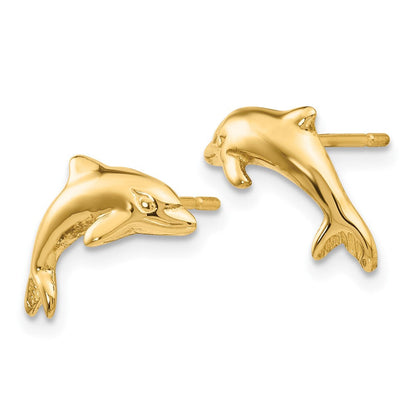 14K Gelbgold Delfin Ohrringe