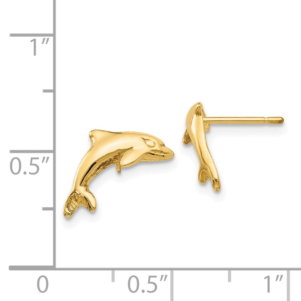 14K Gelbgold Delfin Ohrringe