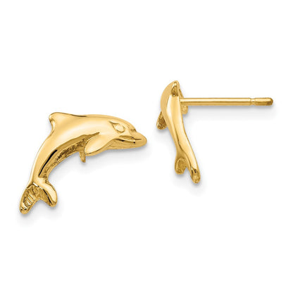 14K Gelbgold Delfin Ohrringe