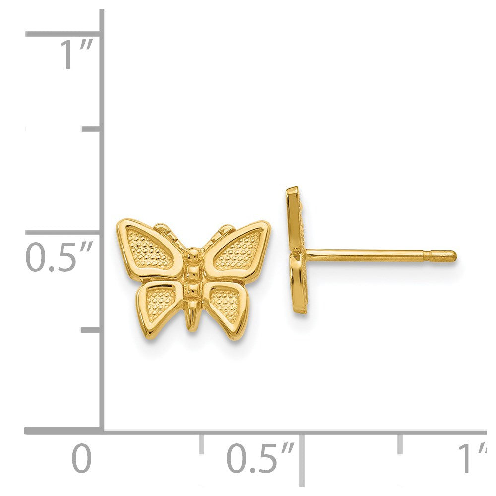 14K Gelbgold Poliert Schmetterling Ohrstecker