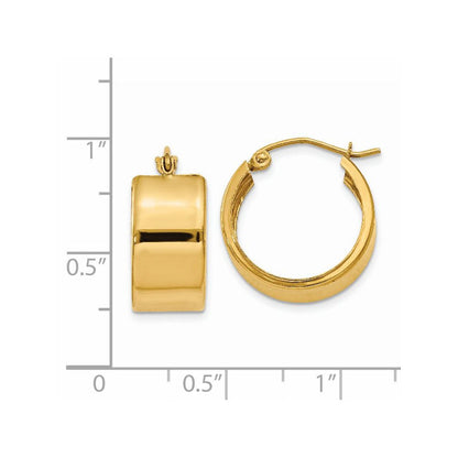 14K Gelbgold 8.25mm Poliert Creolen