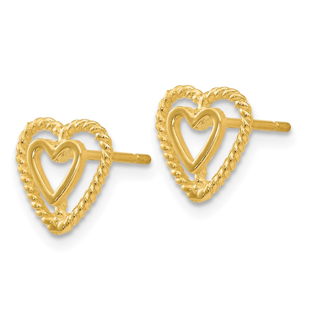 14K Gelbgold Herz Ohrringe