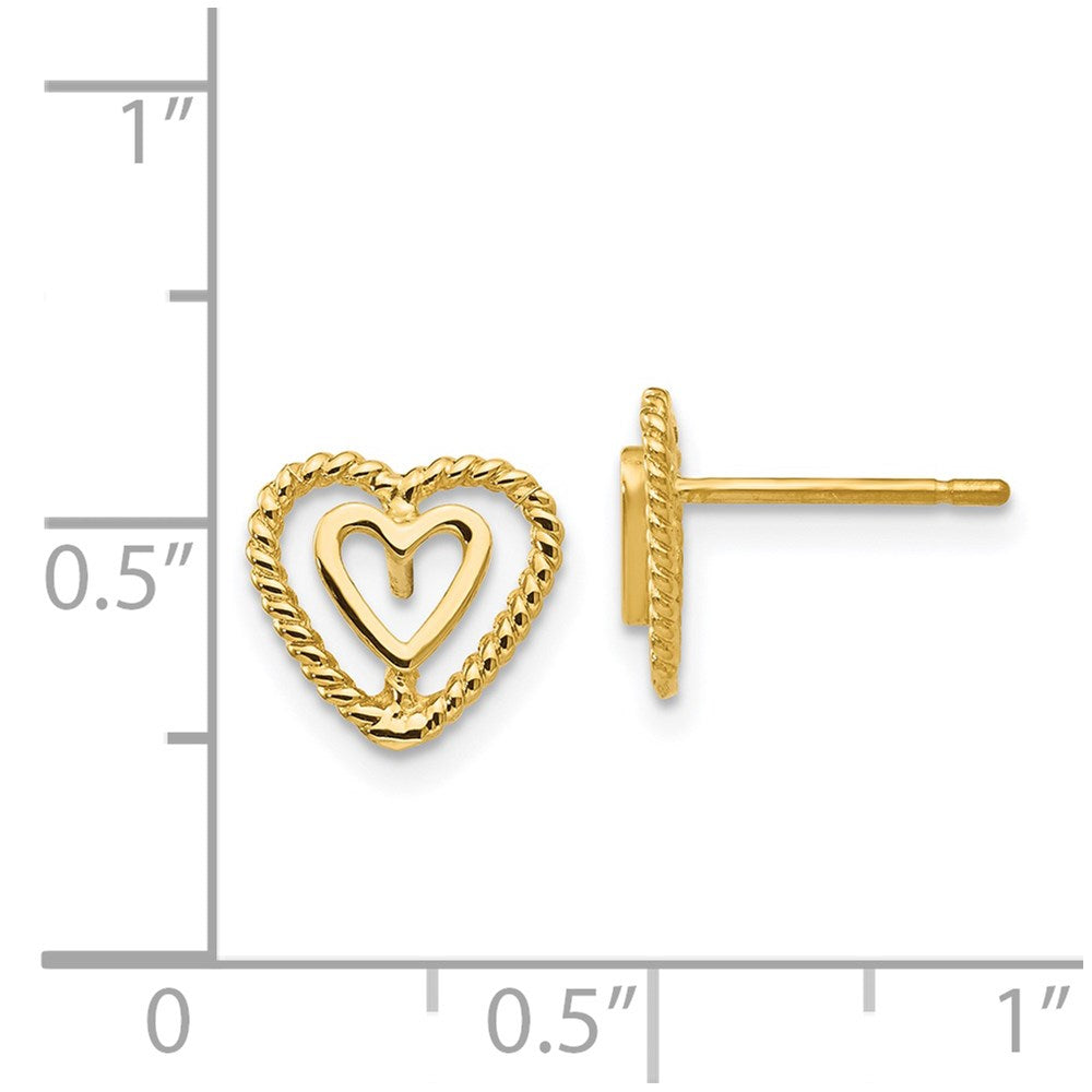 14K Gelbgold Herz Ohrringe