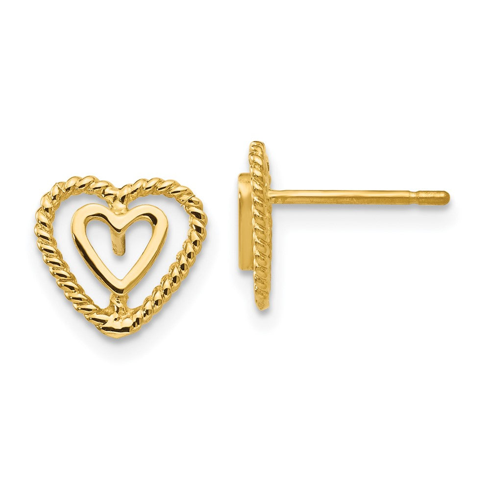 14K Gelbgold Herz Ohrringe