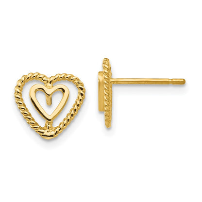 14K Gelbgold Herz Ohrringe