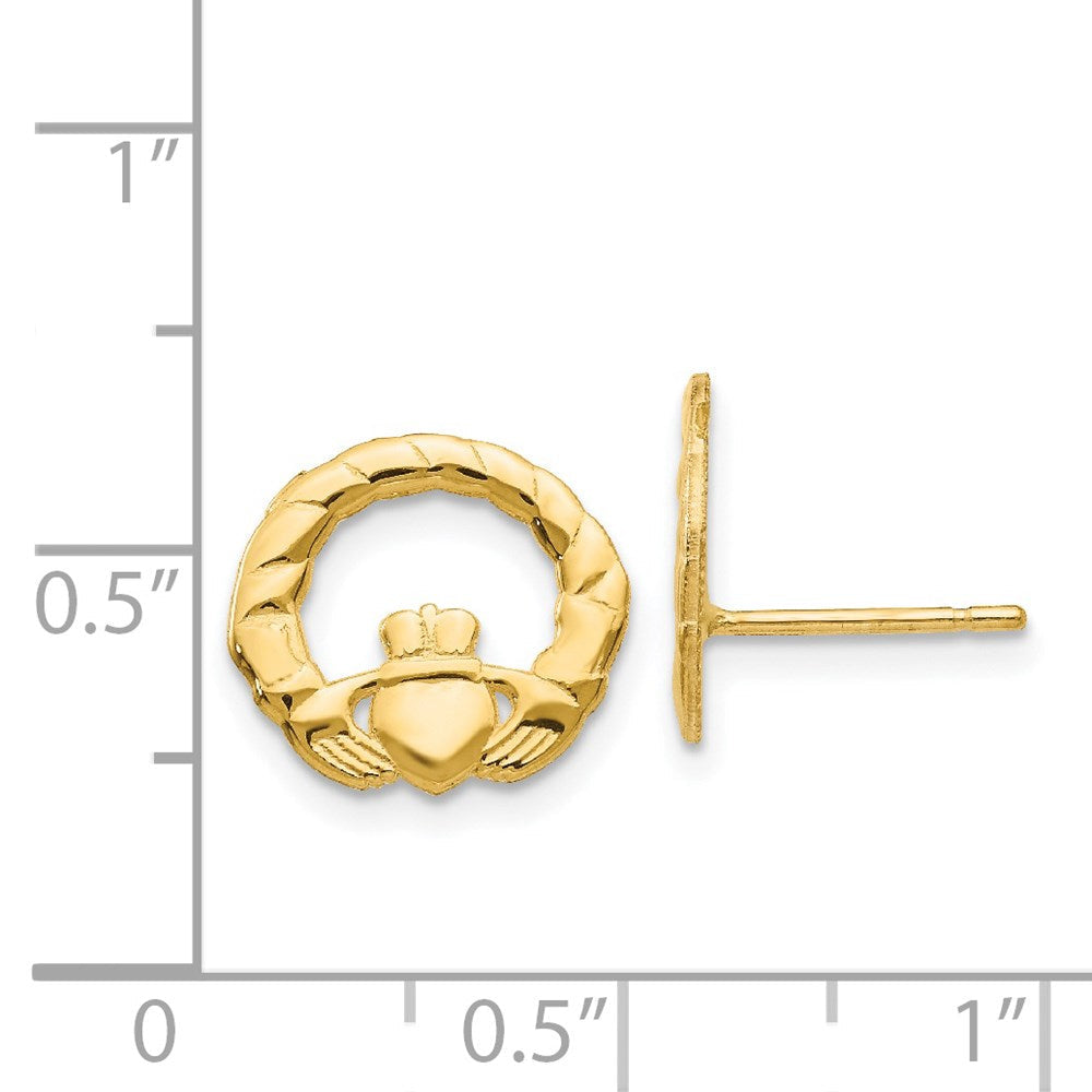 14K Gelbgold Claddagh Ohrstecker
