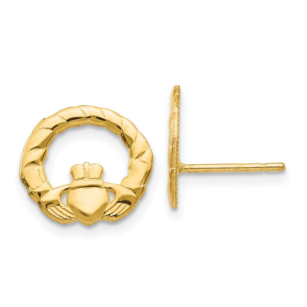 14K Gelbgold Claddagh Ohrstecker