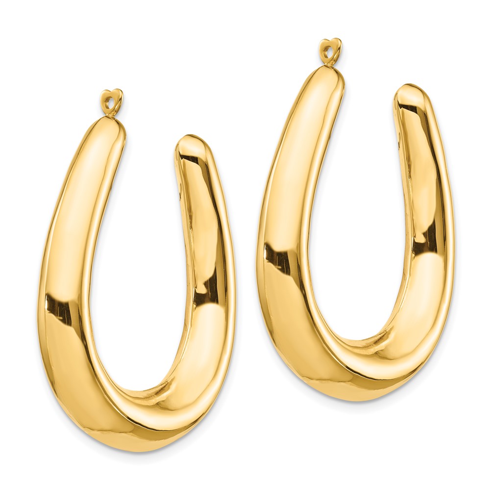14K Gelbgold Poliert Hohl Creole Ohrring Jacken