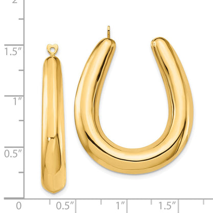 14K Gelbgold Poliert Hohl Creole Ohrring Jacken