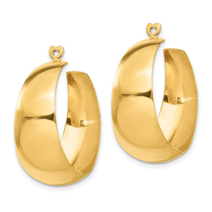 14K Gelbgold Poliert Creole Ohrring Jacken