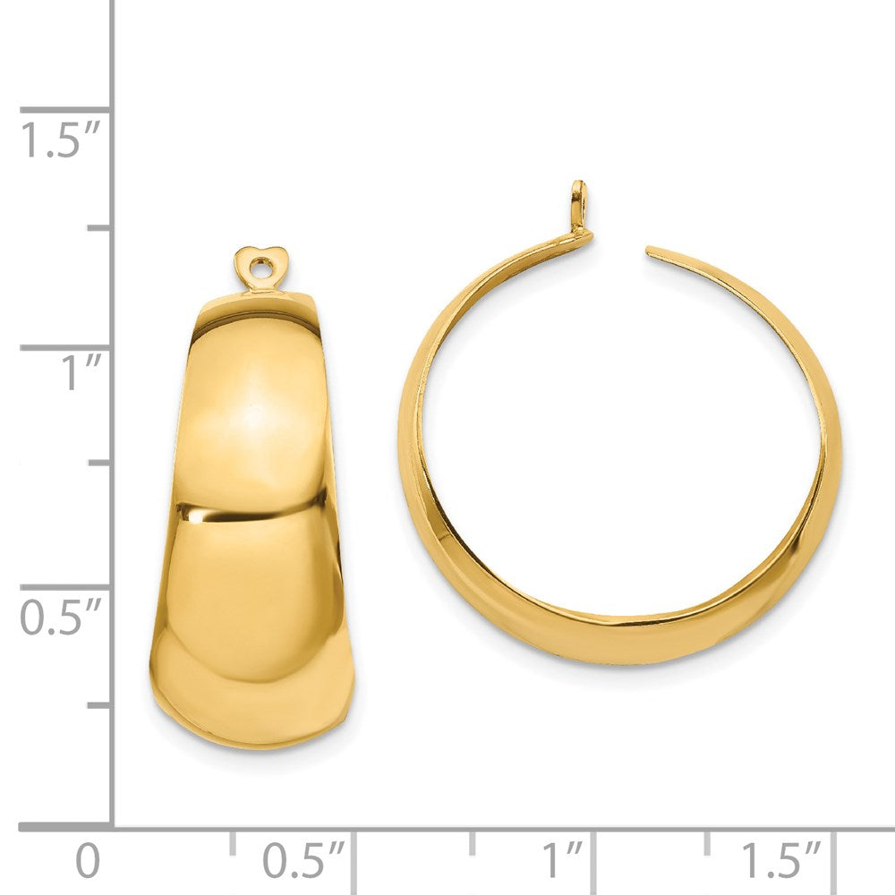 14K Gelbgold Poliert Creole Ohrring Jacken