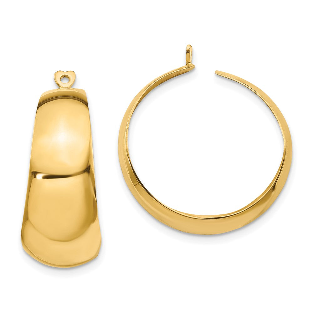 14K Gelbgold Poliert Creole Ohrring Jacken