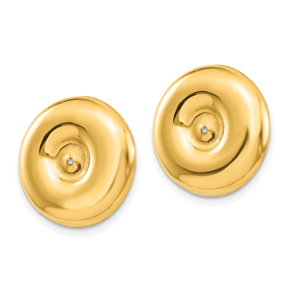 14K Gelbgold Poliert Rund Fantasie Ohrring Jacken