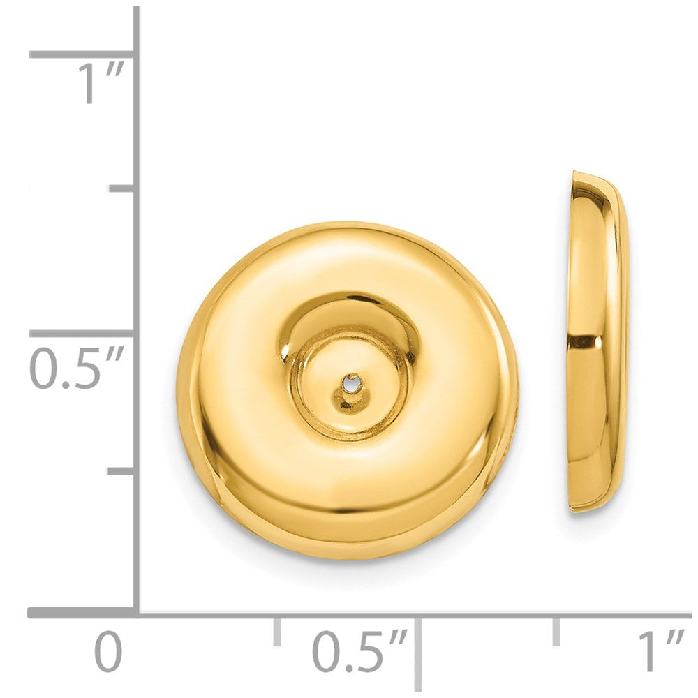 14K Gelbgold Poliert Rund Fantasie Ohrring Jacken