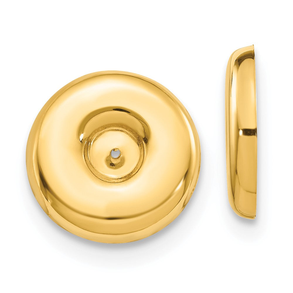 14K Gelbgold Poliert Rund Fantasie Ohrring Jacken