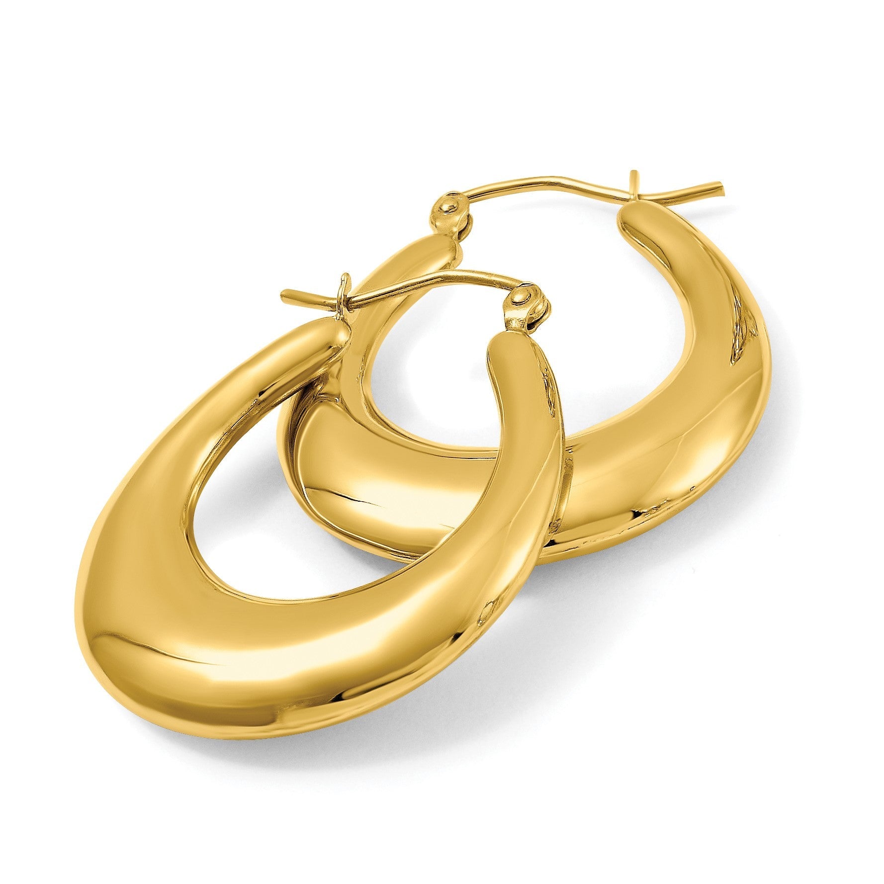 14K Gelbgold Poliert Creolen