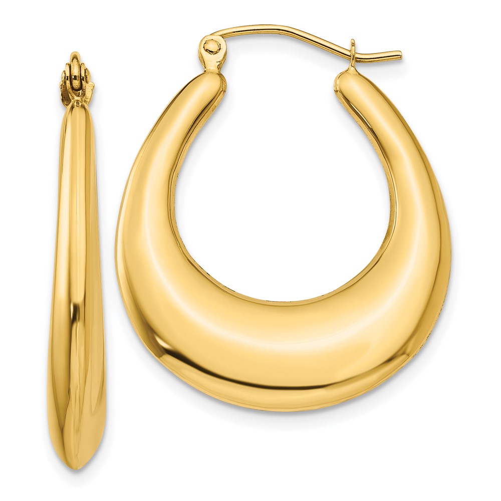 14K Gelbgold Poliert Creolen