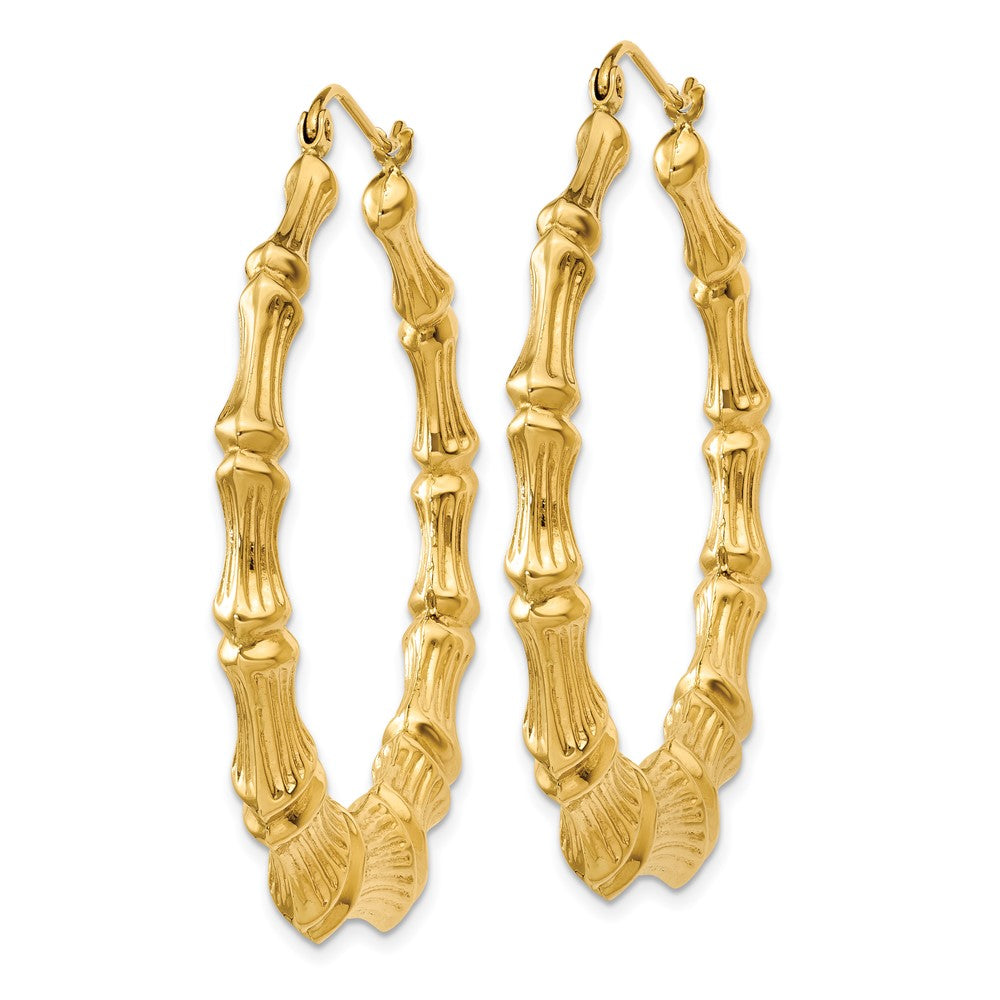 14K Gelbgold Poliert Bamboo Creolen