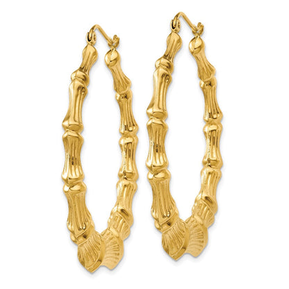 14K Gelbgold Poliert Bamboo Creolen