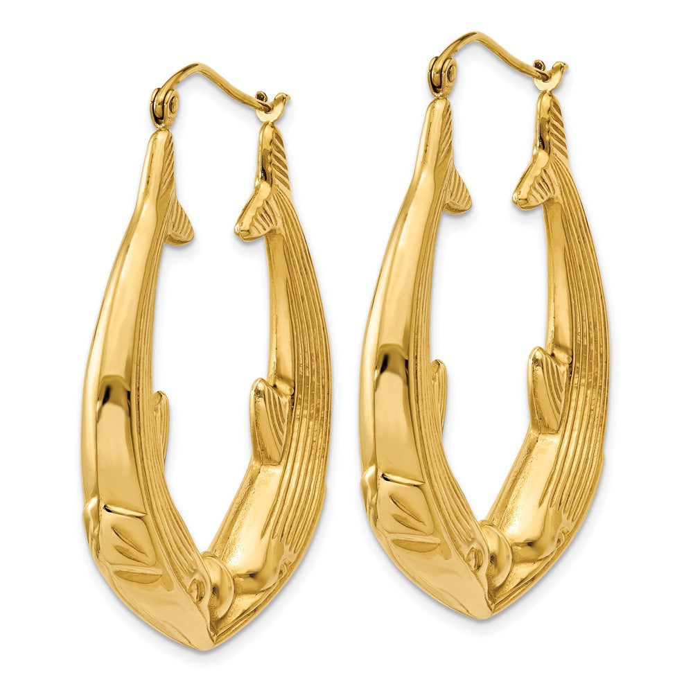 14K Gelbgold Poliert Delfin Creolen