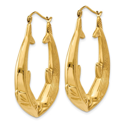 14K Gelbgold Poliert Delfin Creolen