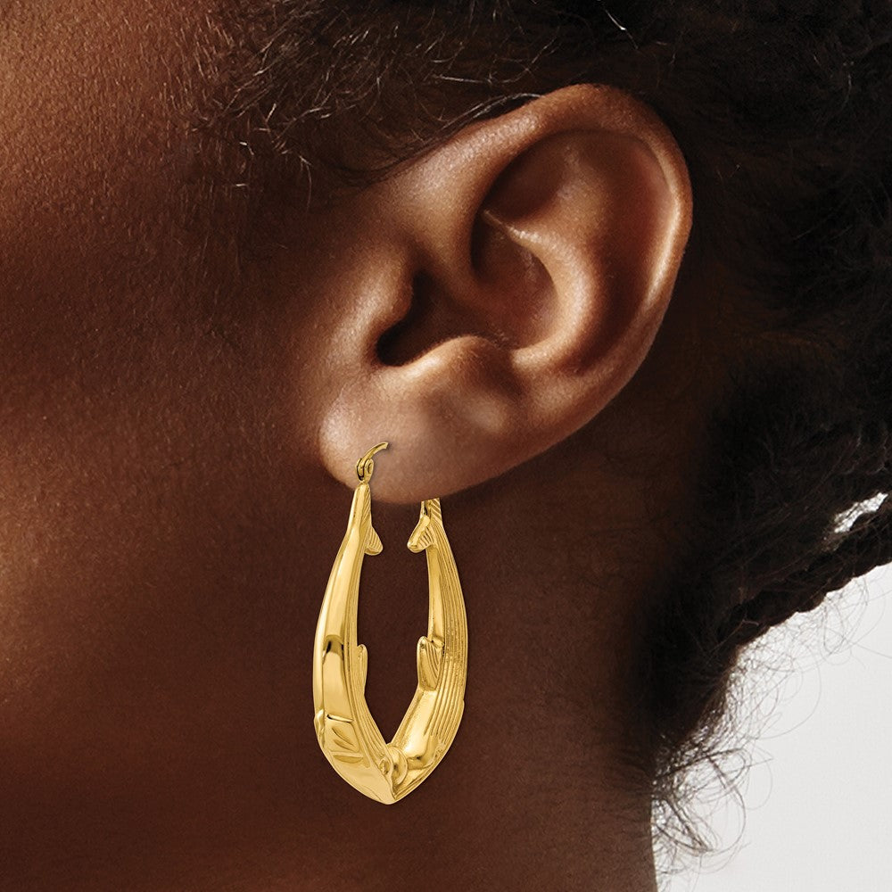 14K Gelbgold Poliert Delfin Creolen