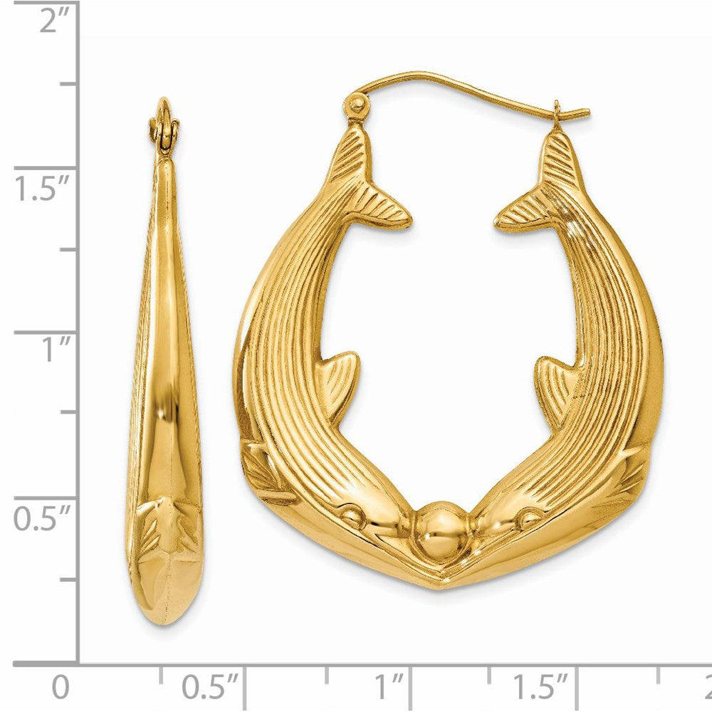 14K Gelbgold Poliert Delfin Creolen