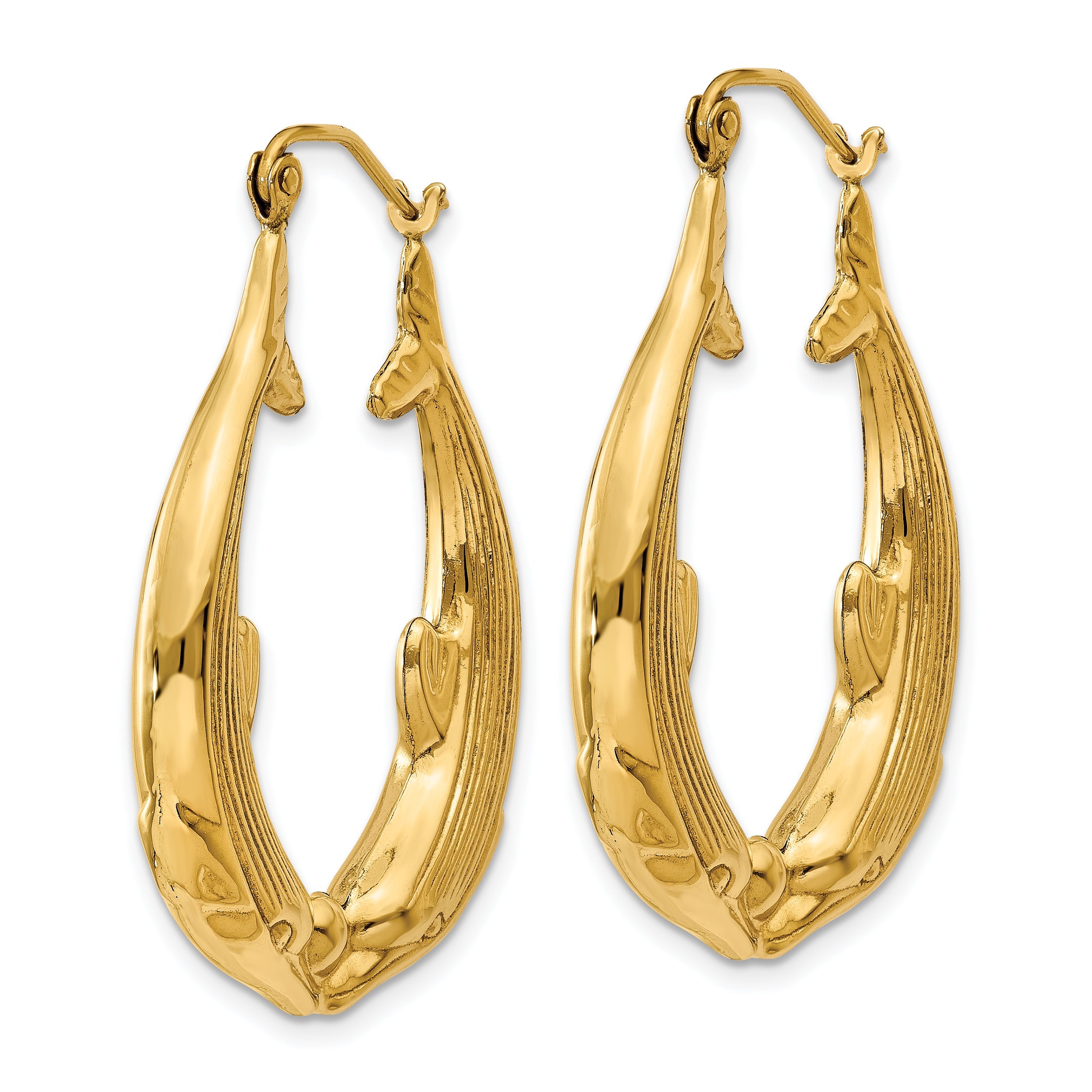 14K Gelbgold Poliert Delfin Creolen