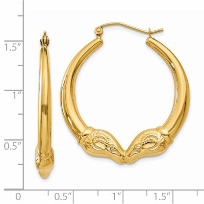 14K Gelbgold Poliert Ram Creolen