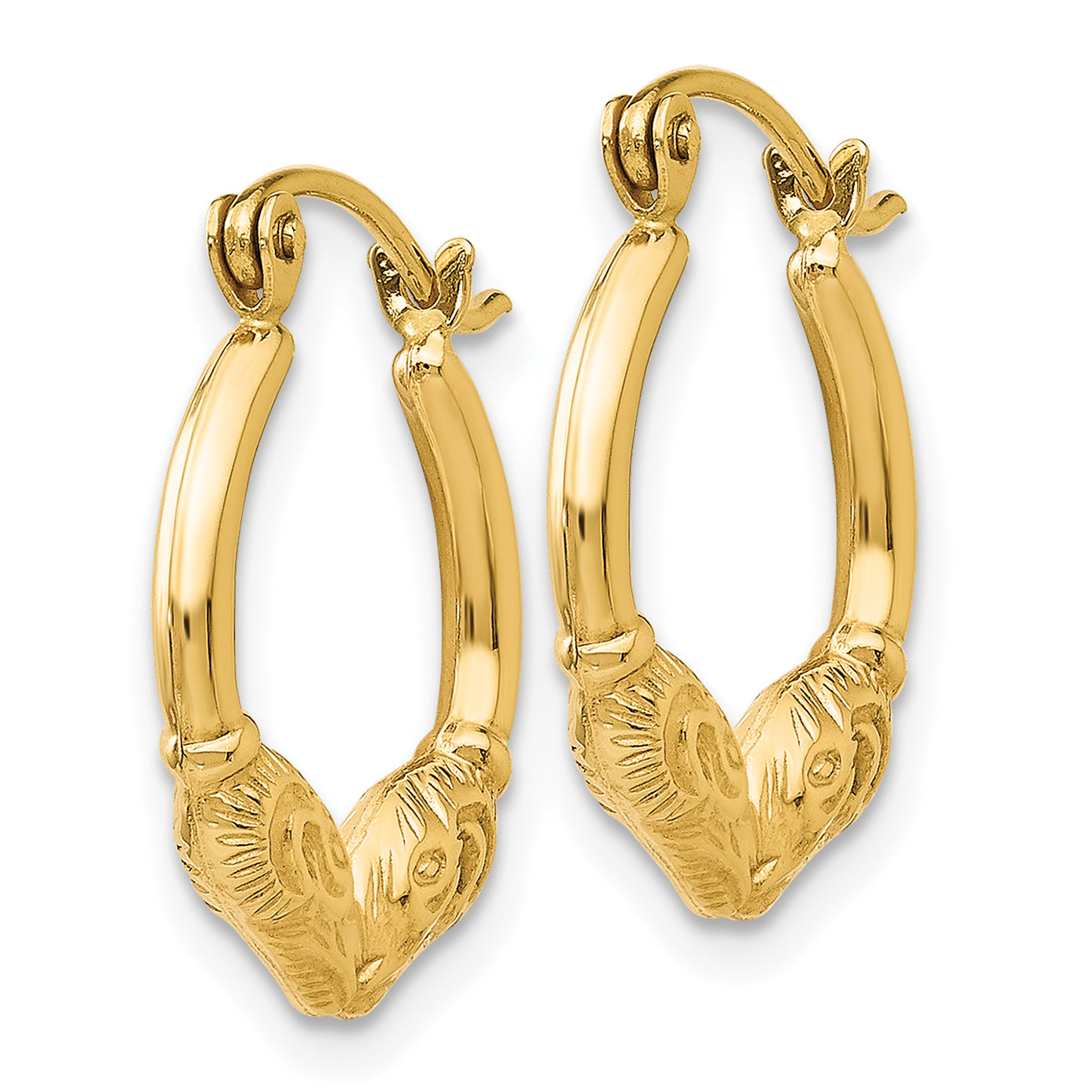 14K Gelbgold Ram Kopf Creolen