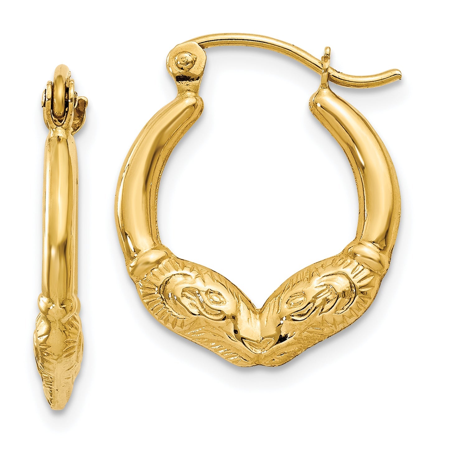 14K Gelbgold Ram Kopf Creolen