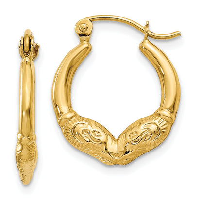 14K Gelbgold Ram Kopf Creolen