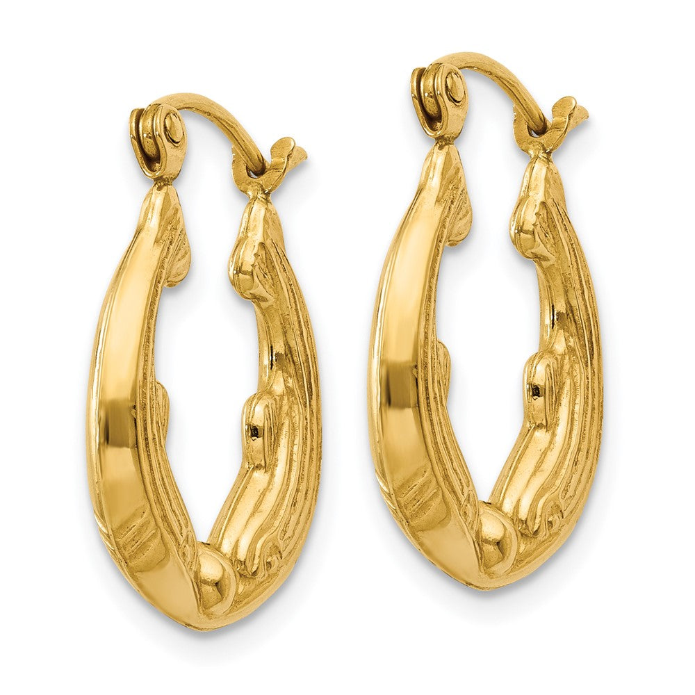 14K Gelbgold Delfin Creolen
