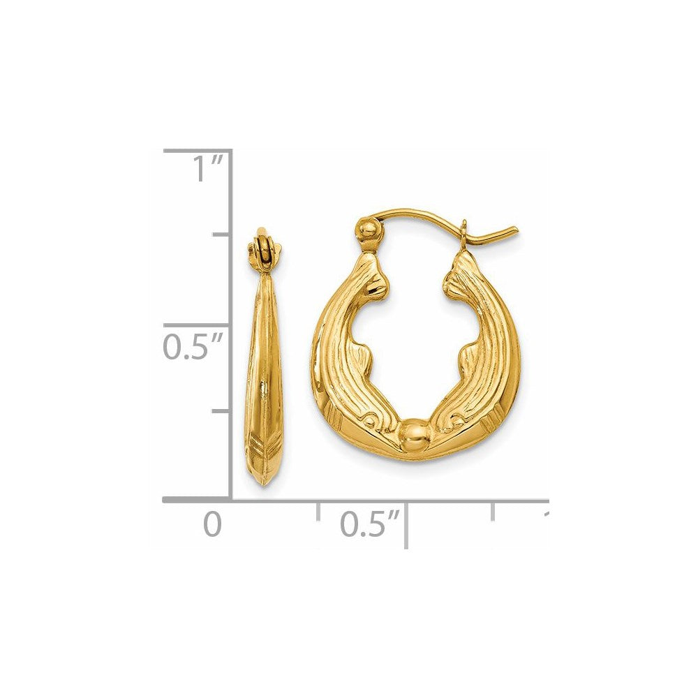 14K Gelbgold Delfin Creolen