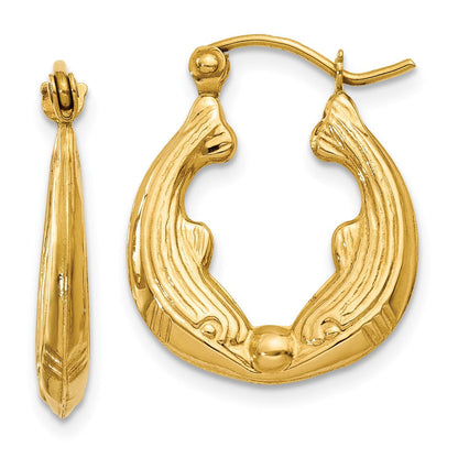 14K Gelbgold Delfin Creolen