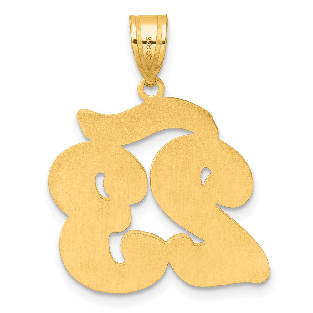 14K Gelbgold Anhänger mit gebürstetem Rand, Schriftzug-Zahl 23