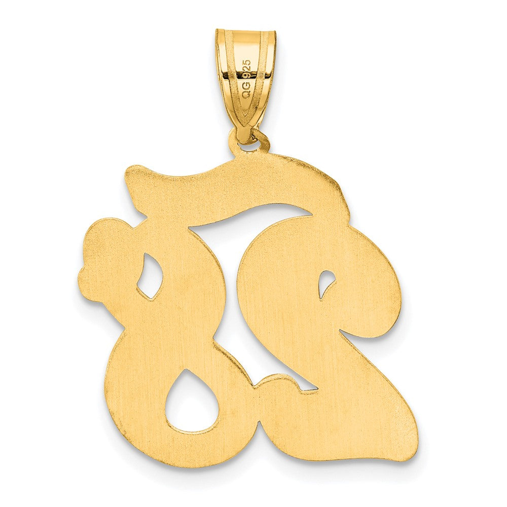 14K Gelbgold Anhänger „Zahl 28“ mit Schriftzug und gebürstetem Rand