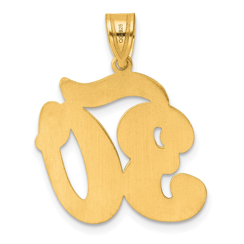 14K Gelbgold Anhänger mit gebürstetem Rand, Schriftzug Nummer 30