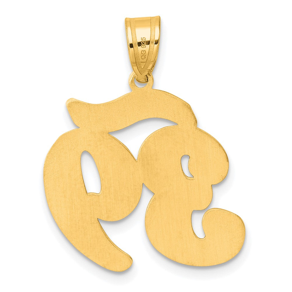 14K Gelbgold Anhänger mit gebürstetem Rand, Schriftzug Nummer 39
