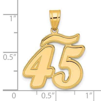 14K Gelbgold Anhänger mit gebürstetem Rand, Skriptzahl 45