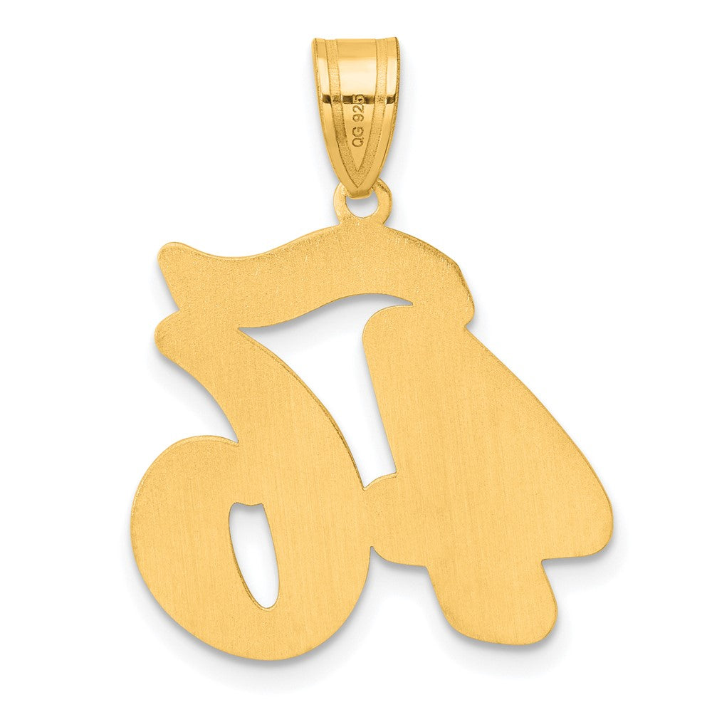 14K Gelbgold Anhänger mit gebürstetem Rand, Schriftzug Nummer 46