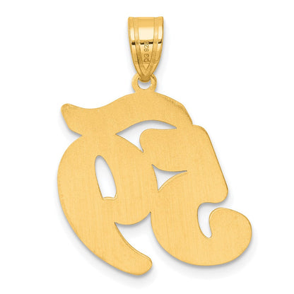 14K Gelbgold Anhänger mit gebürstetem Rand, Schriftzug Nummer 59