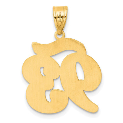 14K Gelbgold Anhänger mit Zahl 93 in Schreibschrift und gebürstetem Rand