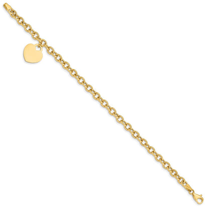 14K Herz Charm Hohl Armband
