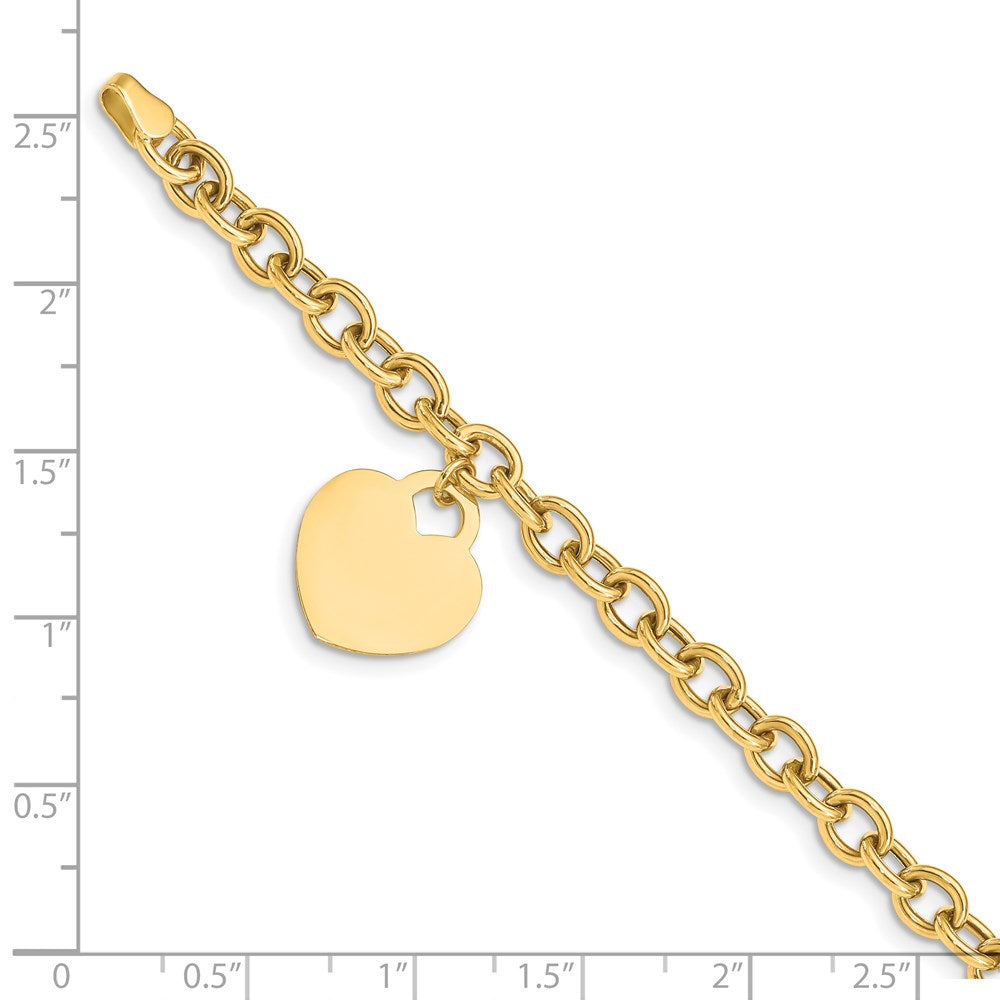 14K Herz Charm Hohl Armband