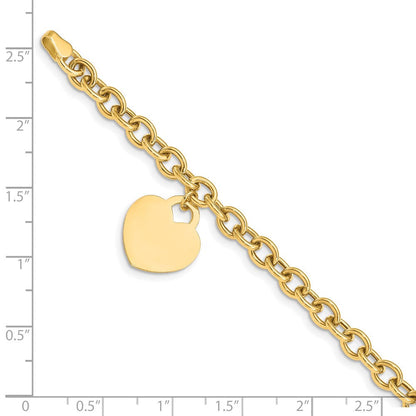 14K Herz Charm Hohl Armband