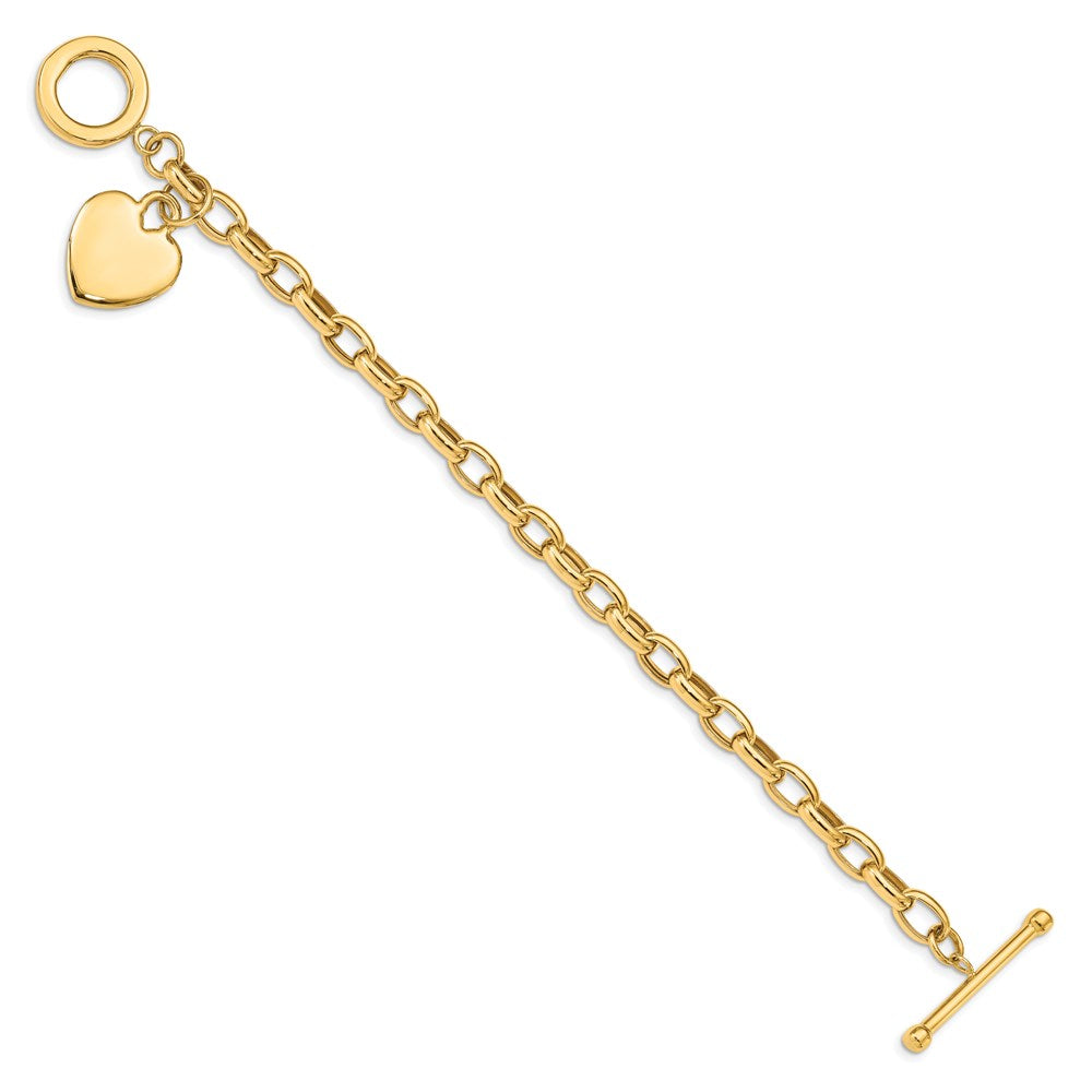 7.5 Zoll 14K Herz Charm Armband