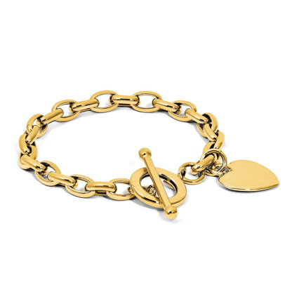 7.5 Zoll 14K Herz Charm Armband